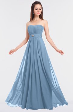 ColsBM Claire Dusty Blue Elegant A-line Strapless Sleeveless Appliques Bridesmaid Dresses