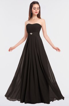 ColsBM Claire Fudge Brown Elegant A-line Strapless Sleeveless Appliques Bridesmaid Dresses