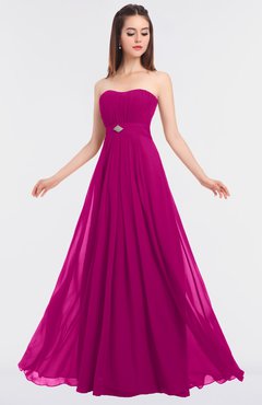 ColsBM Claire Hot Pink Elegant A-line Strapless Sleeveless Appliques Bridesmaid Dresses