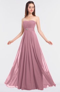ColsBM Claire Light Coral Elegant A-line Strapless Sleeveless Appliques Bridesmaid Dresses