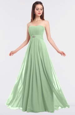 ColsBM Claire Light Green Elegant A-line Strapless Sleeveless Appliques Bridesmaid Dresses