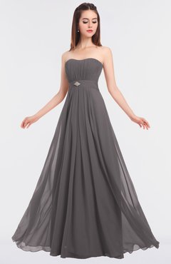 ColsBM Claire Ridge Grey Elegant A-line Strapless Sleeveless Appliques Bridesmaid Dresses