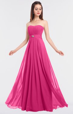 ColsBM Claire Rose Pink Elegant A-line Strapless Sleeveless Appliques Bridesmaid Dresses