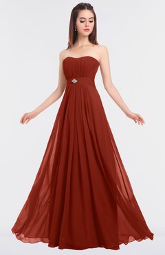 ColsBM Claire Rust Elegant A-line Strapless Sleeveless Appliques Bridesmaid Dresses