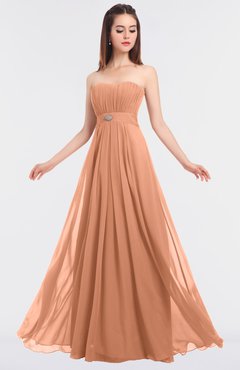 ColsBM Claire Salmon Elegant A-line Strapless Sleeveless Appliques Bridesmaid Dresses