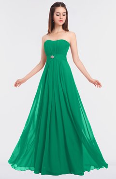ColsBM Claire Sea Green Elegant A-line Strapless Sleeveless Appliques Bridesmaid Dresses