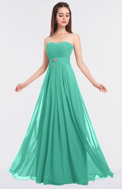ColsBM Claire Seafoam Green Elegant A-line Strapless Sleeveless Appliques Bridesmaid Dresses