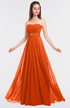 ColsBM Claire Tangerine Elegant A-line Strapless Sleeveless Appliques Bridesmaid Dresses
