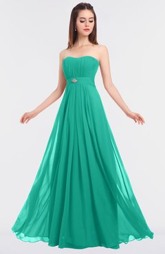 ColsBM Claire Viridian Green Elegant A-line Strapless Sleeveless Appliques Bridesmaid Dresses
