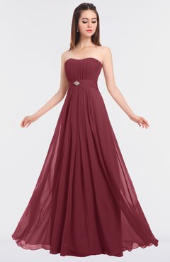 ColsBM Claire Wine Elegant A-line Strapless Sleeveless Appliques Bridesmaid Dresses