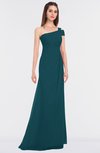 ColsBM Meredith Blue Green Elegant A-line Asymmetric Neckline Zip up Floor Length Bridesmaid Dresses
