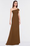 ColsBM Meredith Brown Elegant A-line Asymmetric Neckline Zip up Floor Length Bridesmaid Dresses