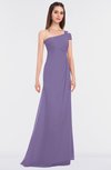 ColsBM Meredith Chalk Violet Elegant A-line Asymmetric Neckline Zip up Floor Length Bridesmaid Dresses