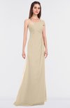 ColsBM Meredith Champagne Elegant A-line Asymmetric Neckline Zip up Floor Length Bridesmaid Dresses