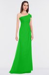 ColsBM Meredith Classic Green Elegant A-line Asymmetric Neckline Zip up Floor Length Bridesmaid Dresses
