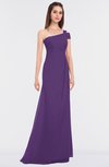 ColsBM Meredith Dark Purple Elegant A-line Asymmetric Neckline Zip up Floor Length Bridesmaid Dresses