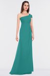 ColsBM Meredith Emerald Green Elegant A-line Asymmetric Neckline Zip up Floor Length Bridesmaid Dresses