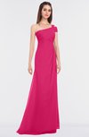 ColsBM Meredith Fuschia Elegant A-line Asymmetric Neckline Zip up Floor Length Bridesmaid Dresses