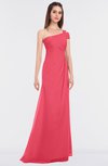 ColsBM Meredith Guava Elegant A-line Asymmetric Neckline Zip up Floor Length Bridesmaid Dresses