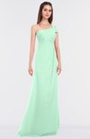 ColsBM Meredith Honeydew Elegant A-line Asymmetric Neckline Zip up Floor Length Bridesmaid Dresses