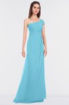 ColsBM Meredith Light Blue Elegant A-line Asymmetric Neckline Zip up Floor Length Bridesmaid Dresses