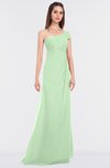 ColsBM Meredith Light Green Elegant A-line Asymmetric Neckline Zip up Floor Length Bridesmaid Dresses