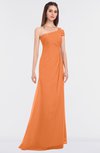 ColsBM Meredith Mango Elegant A-line Asymmetric Neckline Zip up Floor Length Bridesmaid Dresses