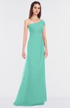 ColsBM Meredith Mint Green Elegant A-line Asymmetric Neckline Zip up Floor Length Bridesmaid Dresses