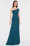 ColsBM Meredith Moroccan Blue Elegant A-line Asymmetric Neckline Zip up Floor Length Bridesmaid Dresses