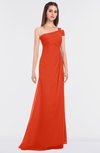 ColsBM Meredith Persimmon Elegant A-line Asymmetric Neckline Zip up Floor Length Bridesmaid Dresses