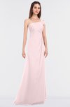 ColsBM Meredith Petal Pink Elegant A-line Asymmetric Neckline Zip up Floor Length Bridesmaid Dresses