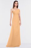 ColsBM Meredith Salmon Buff Elegant A-line Asymmetric Neckline Zip up Floor Length Bridesmaid Dresses