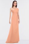 ColsBM Meredith Salmon Elegant A-line Asymmetric Neckline Zip up Floor Length Bridesmaid Dresses