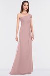 ColsBM Meredith Silver Pink Elegant A-line Asymmetric Neckline Zip up Floor Length Bridesmaid Dresses