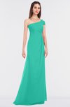 ColsBM Meredith Viridian Green Elegant A-line Asymmetric Neckline Zip up Floor Length Bridesmaid Dresses
