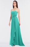 ColsBM Caitlin Blue Turquoise Modern A-line Spaghetti Sleeveless Appliques Bridesmaid Dresses