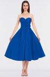 ColsBM Kallie Electric Blue Gorgeous A-line Strapless Sleeveless Flower Bridesmaid Dresses