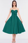 ColsBM Kallie Green-blue Slate Gorgeous A-line Strapless Sleeveless Flower Bridesmaid Dresses