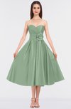 ColsBM Kallie Smoke Green Gorgeous A-line Strapless Sleeveless Flower Bridesmaid Dresses
