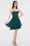ColsBM Makenna Blue Green Glamorous A-line Strapless Sleeveless Mini Beaded Bridesmaid Dresses