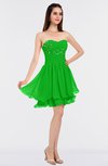 ColsBM Makenna Classic Green Glamorous A-line Strapless Sleeveless Mini Beaded Bridesmaid Dresses