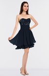 ColsBM Makenna Navy Blue Glamorous A-line Strapless Sleeveless Mini Beaded Bridesmaid Dresses