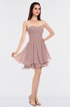 ColsBM Makenna Nectar Pink Glamorous A-line Strapless Sleeveless Mini Beaded Bridesmaid Dresses