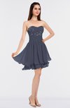 ColsBM Makenna Nightshadow Blue Glamorous A-line Strapless Sleeveless Mini Beaded Bridesmaid Dresses