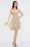 ColsBM Makenna Novelle Peach Glamorous A-line Strapless Sleeveless Mini Beaded Bridesmaid Dresses