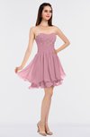 ColsBM Makenna Rosebloom Glamorous A-line Strapless Sleeveless Mini Beaded Bridesmaid Dresses