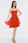 ColsBM Makenna Tangerine Tango Glamorous A-line Strapless Sleeveless Mini Beaded Bridesmaid Dresses