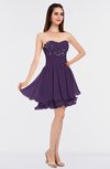 ColsBM Makenna Violet Glamorous A-line Strapless Sleeveless Mini Beaded Bridesmaid Dresses