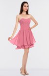 ColsBM Makenna Watermelon Glamorous A-line Strapless Sleeveless Mini Beaded Bridesmaid Dresses