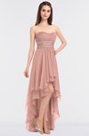 ColsBM Cynthia Coral Almond Elegant A-line Strapless Sleeveless Zip up Floor Length Bridesmaid Dresses